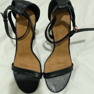 Black ankle strap heel